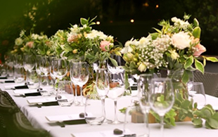 Table de mariage décorée